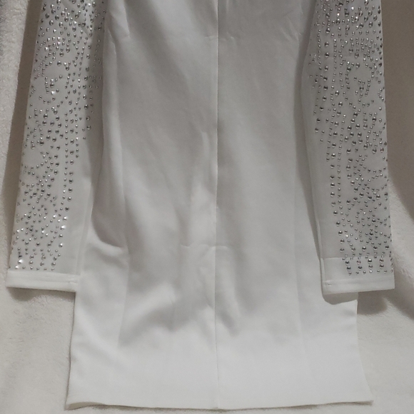 White and Sylver, Stud Detail High Neck Mini Dress - Picture 8 of 8